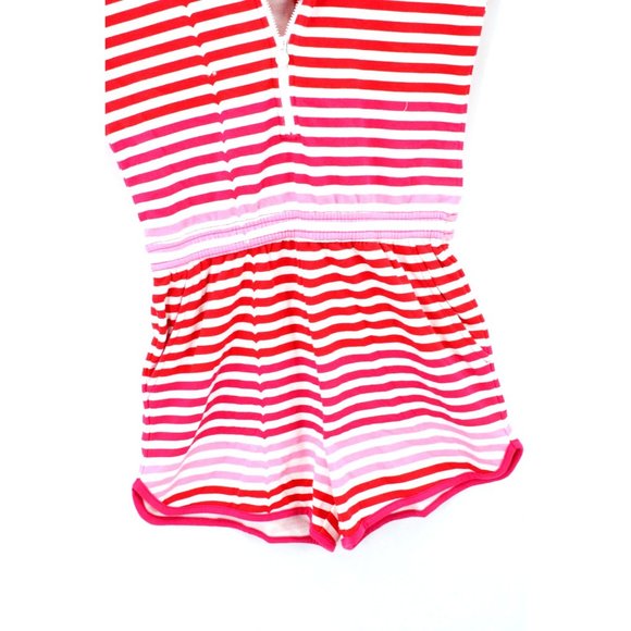 Hunter for Target Romper Dress Girls Kids Pink Red Striped Hooded Large 10/12 - Picture 5 of 9
